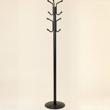 Upstyle Viona 12 Askılı Metal Ayaklı Portmanto Siyah 161 cm