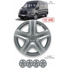 YONGA OTO AKSESUAR Ford Transit 16 Inç Jant Kapağı 4'lü Set Gümüş + 4 Amblem + 8 Cırt Kelepçe