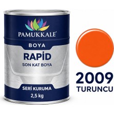 Pamukkale Arge Toptan Rapid Hızlı Kuruyan Metal Boyası Parlak 2.5 kg Turuncu Ral 2009