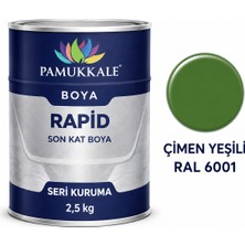 Pamukkale Arge Toptan Rapid Hızlı Kuruyan Metal Boyası Parlak 2.5 kg Çimen Yeşili Ral 6001