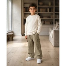 Kargo Cepli Erkek Çocuk Gabardin Pantolon Haki Rahat Kesim