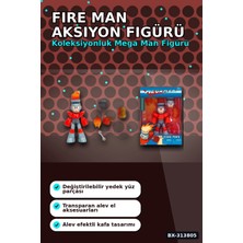 MiraLive 16 Nokta Hareketli Eklemli Fire Man Aksiyon Figürü 1:12 Ölçek, Capcom Lisanslı Koleksiyon Bx-31