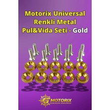 Motorix Universal Renkli Metal Pul&vida Seti - Gold