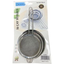 MiraLive 3'li Metal Süzgeç 14-16-18 cm