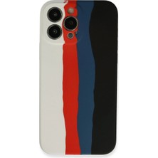 Royaleks Apple Iphone 13 Pro Kılıf Ebruli Lansman Silikon - Beyaz-Siyah