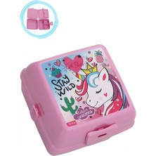 LilyMoon Pembe Unicorn Beslenme Kutusu - Taçlı Tek Boynuzlu At Figürlü Beslenme Kabı - Kız Çocuk