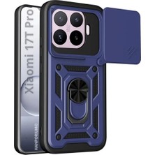 HANPORIUM Xiaomi 17T Pro Uyumlu Tank Kılıf - Yüzüklü Standlı Extra Darbe Koruma Zırhlı Outdoor Kapak - Lacivert