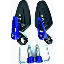 Kesmez Motor Motosiklet Gidon Aynası Mavi-Siyah