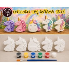 Unicorn Taş Boyama Seti (5 Obje +6renk +1fırça +1 Sertifika)