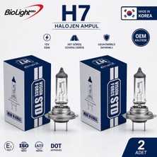 Biolight H7 12V Halogen Ampül 2 Adet Kore Malı