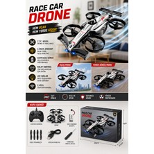 Newiba Race Car Drone 2'si 1 Arada Karada Giden ve Uçan Uzaktan Kumandalı Işıklı Yarış Arabası Drone Oyuncak