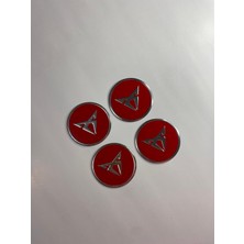 Mottomor Oto Kırmızı Cupra Yapıştırma Jant Göbek Stickerı Araç