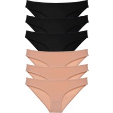 Asil Acar Home 6 Adet Süper Eko Set Likralı Kadın Slip Külot Siyah Ten
