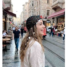 Verde Siyah Pullu File Bere - Otantik Pullu Saç Filesi ve Aksesuarı