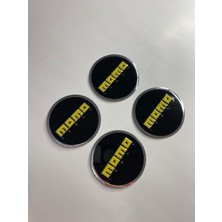 Mottomor Momo Jant Logo Yapıştırma Etiket Amblem Siyah ve Sarı 60MM