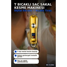 T Bıçaklı Saç Sakal Kesme Makinesi 120 Dakika Kullanım 3 Tarak USB Şarjlı Profesyonel BX-313662