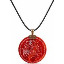Aydesia Doğaltaş Kolye Kırmızı Unisex  40 Mm