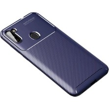 Marsilyan™- Samsung Galaxy A11 Kılıf Auto Focus Karbon Kapak - Lacivert