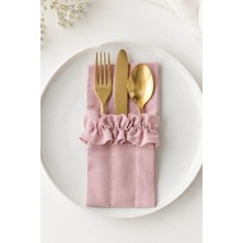 Kai Home Rosy Fırfırlı 3 Bölmeli Çatal-Kaşık-Bıçak Kılıfı 2li