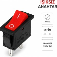 Universal Tekli Dar Işıksız Anahtar On-Off Kırmızı