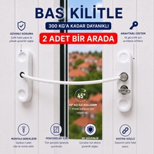BURADABULDUN Çelik Halatlı Anahtarlı Pencere Emniyet Kilidi Çocuk Güvenlik Kilidi Beyaz 2 Adet