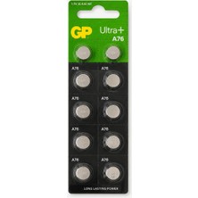 BURADABULDUN Gp Ultra A76 LR44 AG13 1.5V Alkalin Düğme Pil 10'lu - Saat ve Oyuncak Pili