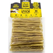 Doggie Delibon Gerçek Deriden Kalın Burgu Çubuk, THICKX100PCS., Natural