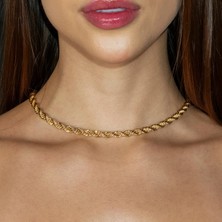 Parla Kadın Halat Kolye Solid Çelik 14K Altın Kaplama 55 cm