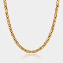 Parla Kral Gold Zincir Bileklik-Kolye Set 8mm – Yeni Koleksiyon Altın