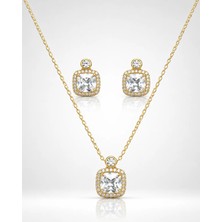 Parla Zirkon 14K Gold Kaplama Gümüş