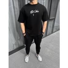 Demir Grup cc Unisex Baskılı Oversize T-Shirt - Siyah