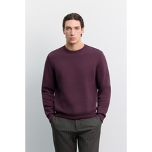 AVVA Erkek Bordo Bisiklet Yaka 3 İplik Şardonlu -4 Dereceye Dayanıklı Regular Fit Sweatshirt A62Y1291