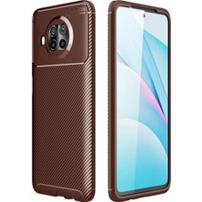 Marsilyan™- Xiaomi Mi 10T Lite Kılıf Auto Focus Karbon Kapak - Kahverengi