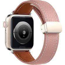 Marsilyan™- Apple Watch 42MM KR414 Daks Deri Kordon (Saat Değildir) - Pembe