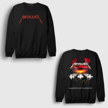 Presmono Siyah Master Of Puppets V2 Metallica Sırt Baskılı Sweatshirt