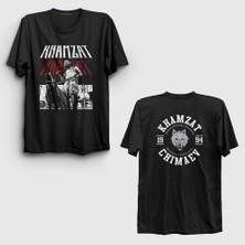 Presmono Unisex Siyah Dog Ufc Mma Güreş Khamzat Chimaev Sırt Baskılı T-Shirt