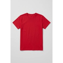 Kiagu Erkek Çocuk T-Shirt Nar Çiçeği Kısa Kol Tişört Basic Terletmeyen Esnek Kumaş %100 Pamuklu Mevsimlik Tshirt Düz Baskısız (2-13 Yaş)