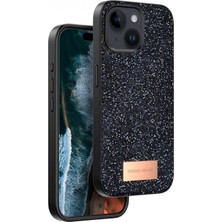 Marsilyan™- Onegif Apple Iphone 15 Bright Simli Kapak - Siyah