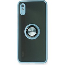 Marsilyan™- Xiaomi Redmi 9A Kılıf Montreal Yüzüklü Silikon Kapak - Buz Mavi