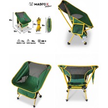 Kılıçaslan Camp Madfox Apex Katlanabilir Alüminyum Kamp Masası (2 Kişilik) +1 Adet Foldmesh Mini Kompakt Sandalye Savanna Lime