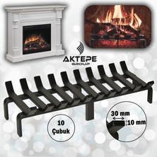 Aktepe Group Şömine Izgarası 60 cm x 32 cm 10 Çubuklu Ekstra Dar Gözlü Izgara