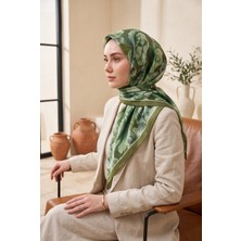 Eys Natural Çiçek Desen Eşarp Serisi Haki