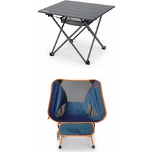 Kılıçaslan Camp Madfox Apex Katlanabilir Alüminyum Kamp Masası (2 Kişilik) +1 Adet Foldmesh Kompakt Sandalye Navy Spark