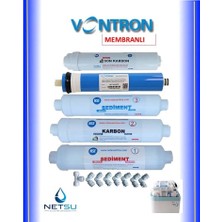 Netsu 5 li Su Arıtma Filtre Seti, Vontron Membranlı  Kapalı Kasa Su Arıtma Cihazı Filtresi
