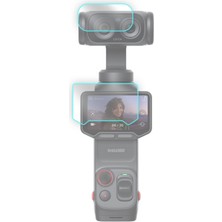 AZT Sunnylife INSTA360 Luna Ultra ile Uyumlu 9h Lens Objektif ve Ekran Koruyucu Temperli Cam
