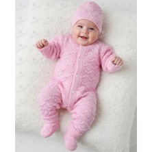 Bebegen Pembe , Bereli Triko Kız Bebek Tulumu