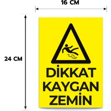 Reklam Ads 6 Adet Dikkat Kaygan Zemin Kişiselleştirilebilir Sticker, 16X24, 20X30 (A4), 30X42 (A3) cm Boyut Seçeneklerinde Folyo Baskı Sticker