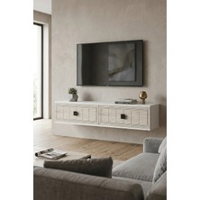 Ceneyra TDA1205BT YUKA120 Duvara Montaj Tv Sehpası Beyaz-Traverten 120CM