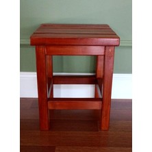 Ahşap Tabure, Ağaç, Masif, Boyalı, Kare 32CMX32CMX40CM
