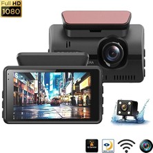 Megavox Türkçe Menü 3" Hd Ekran Çift Kameralı Araç Içi Kamera - Gece Görüşlü Park Modu G-Sensör Dvr